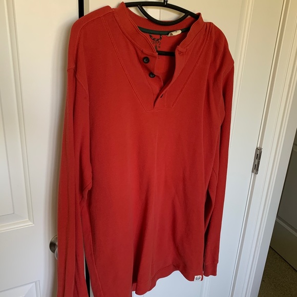 Chaps Red Quarter Button Sweater - Picture 2 of 6